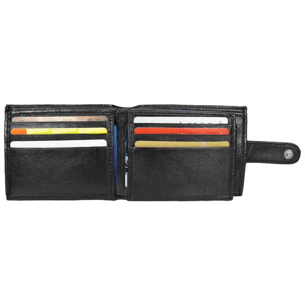 Leather Mens Wallet with Snap Closure